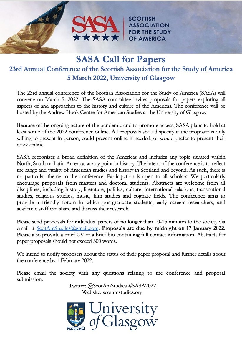SASA conference 5 March 2022 - Call for Papers