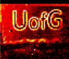 microscopic image of UofG sign
